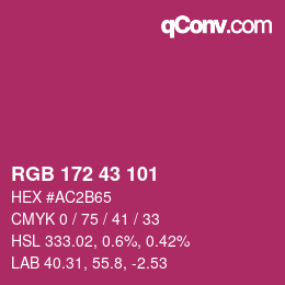 Color code: RGB 172 43 101 | qconv.com