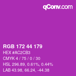 Color code: RGB 172 44 179 | qconv.com