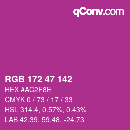 Color code: RGB 172 47 142 | qconv.com