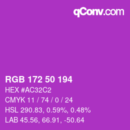 カラーコード: RGB 172 50 194 | qconv.com