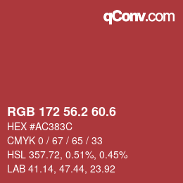 カラーコード: RGB 172 56.2 60.6 | qconv.com
