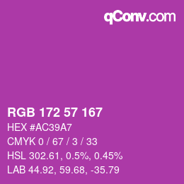 Farbcode: RGB 172 57 167 | qconv.com