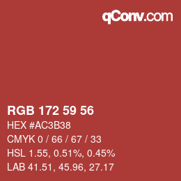 Color code: RGB 172 59 56 | qconv.com