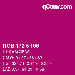 Color code: RGB 172 5 106 | qconv.com