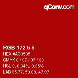 Color code: RGB 172 5 5 | qconv.com