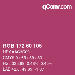 颜色代码: RGB 172 60 105 | qconv.com
