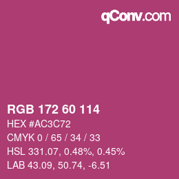カラーコード: RGB 172 60 114 | qconv.com