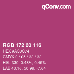 カラーコード: RGB 172 60 116 | qconv.com
