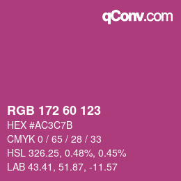 カラーコード: RGB 172 60 123 | qconv.com