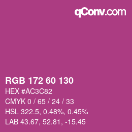 颜色代码: RGB 172 60 130 | qconv.com