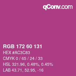 カラーコード: RGB 172 60 131 | qconv.com