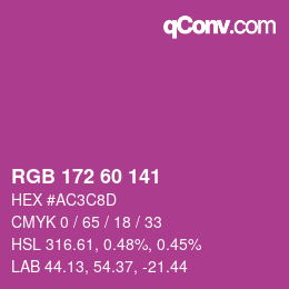 カラーコード: RGB 172 60 141 | qconv.com