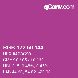 カラーコード: RGB 172 60 144 | qconv.com
