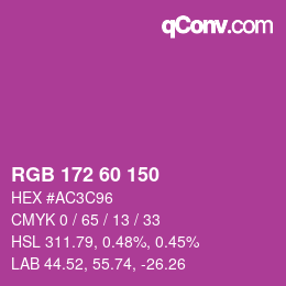 カラーコード: RGB 172 60 150 | qconv.com