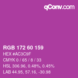 カラーコード: RGB 172 60 159 | qconv.com