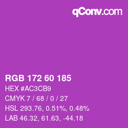 颜色代码: RGB 172 60 185 | qconv.com