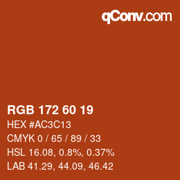 カラーコード: RGB 172 60 19 | qconv.com