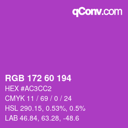 カラーコード: RGB 172 60 194 | qconv.com