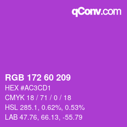 Color code: RGB 172 60 209 | qconv.com