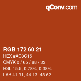 カラーコード: RGB 172 60 21 | qconv.com