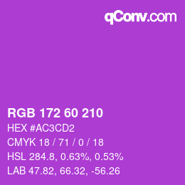 カラーコード: RGB 172 60 210 | qconv.com