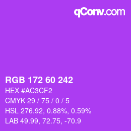 颜色代码: RGB 172 60 242 | qconv.com