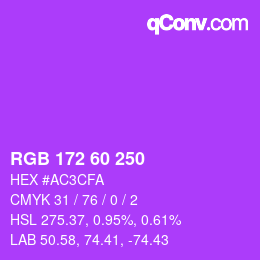 カラーコード: RGB 172 60 250 | qconv.com