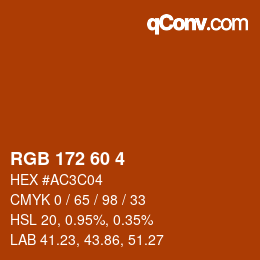 カラーコード: RGB 172 60 4 | qconv.com