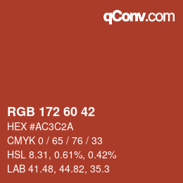 カラーコード: RGB 172 60 42 | qconv.com