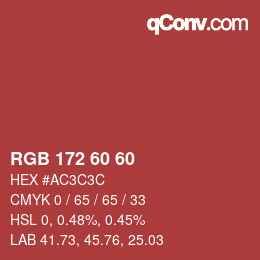 Color code: RGB 172 60 60 | qconv.com