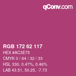 Farbcode: RGB 172 62 117 | qconv.com