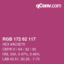 Color code: RGB 172 62 117 | qconv.com