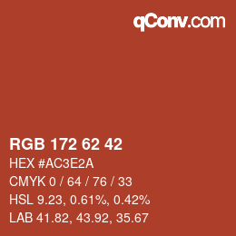 Farbcode: RGB 172 62 42 | qconv.com