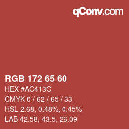 Color code: RGB 172 65 60 | qconv.com