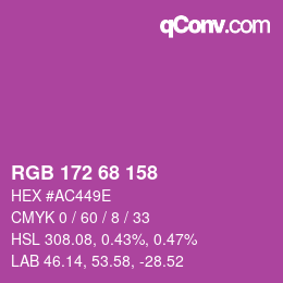 Color code: RGB 172 68 158 | qconv.com