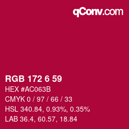 カラーコード: RGB 172 6 59 | qconv.com