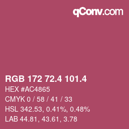 カラーコード: RGB 172 72.4 101.4 | qconv.com