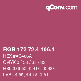 カラーコード: RGB 172 72.4 106.4 | qconv.com