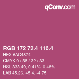 カラーコード: RGB 172 72.4 116.4 | qconv.com