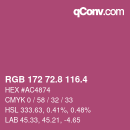 カラーコード: RGB 172 72.8 116.4 | qconv.com