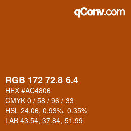 カラーコード: RGB 172 72.8 6.4 | qconv.com