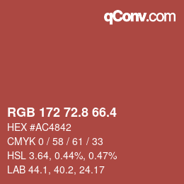 カラーコード: RGB 172 72.8 66.4 | qconv.com