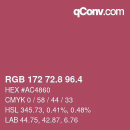 カラーコード: RGB 172 72.8 96.4 | qconv.com