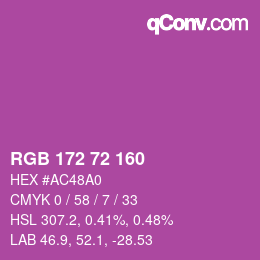 Color code: RGB 172 72 160 | qconv.com