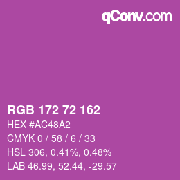 Color code: RGB 172 72 162 | qconv.com