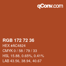カラーコード: RGB 172 72 36 | qconv.com