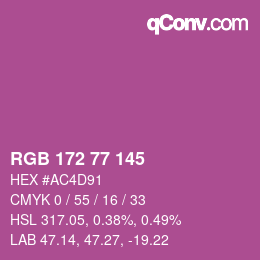 Código de color: RGB 172 77 145 | qconv.com