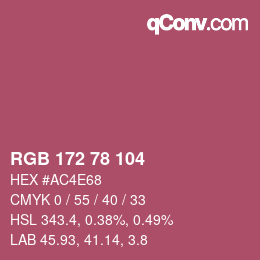 Farbcode: RGB 172 78 104 | qconv.com