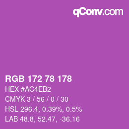 Color code: RGB 172 78 178 | qconv.com
