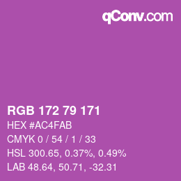 Color code: RGB 172 79 171 | qconv.com